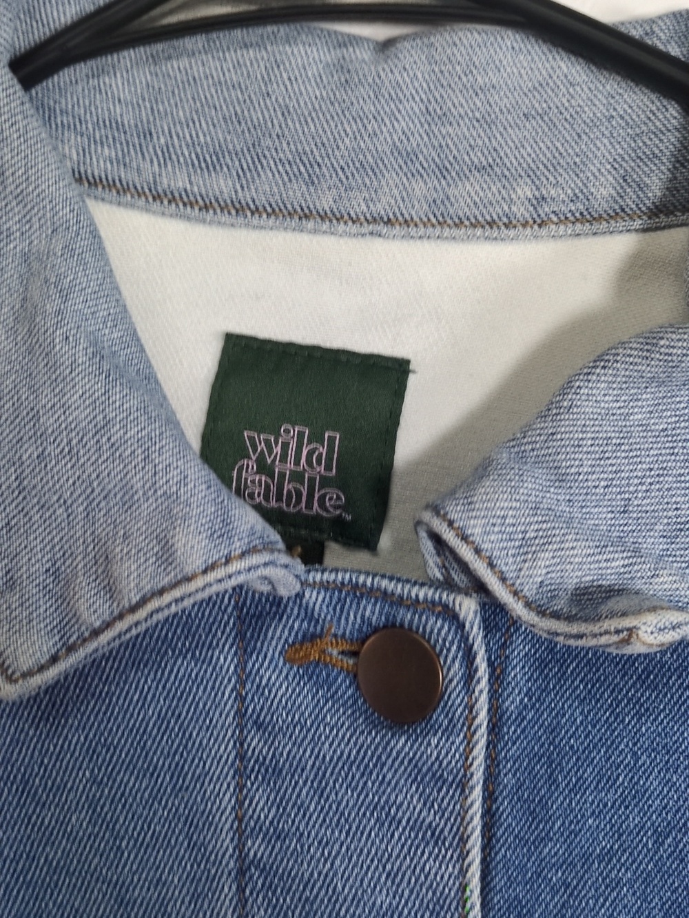 Wild Fable Patchwork Boxy Denim Trucker Jacket Size XS - Picture 6 of 8